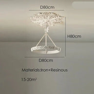 Calderone Resin Ring Ceiling Chandelier – Semi-Flush Mount Iron Resin Light-MinimalisticDecor.com