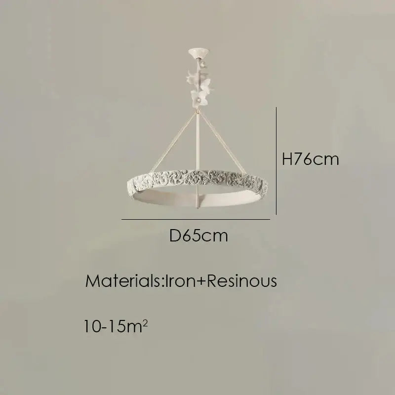 Calderone Resin Ring Ceiling Chandelier – Semi-Flush Mount Iron Resin Light-MinimalisticDecor.com