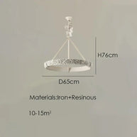 Calderone Resin Ring Ceiling Chandelier – Semi-Flush Mount Iron Resin Light-MinimalisticDecor.com