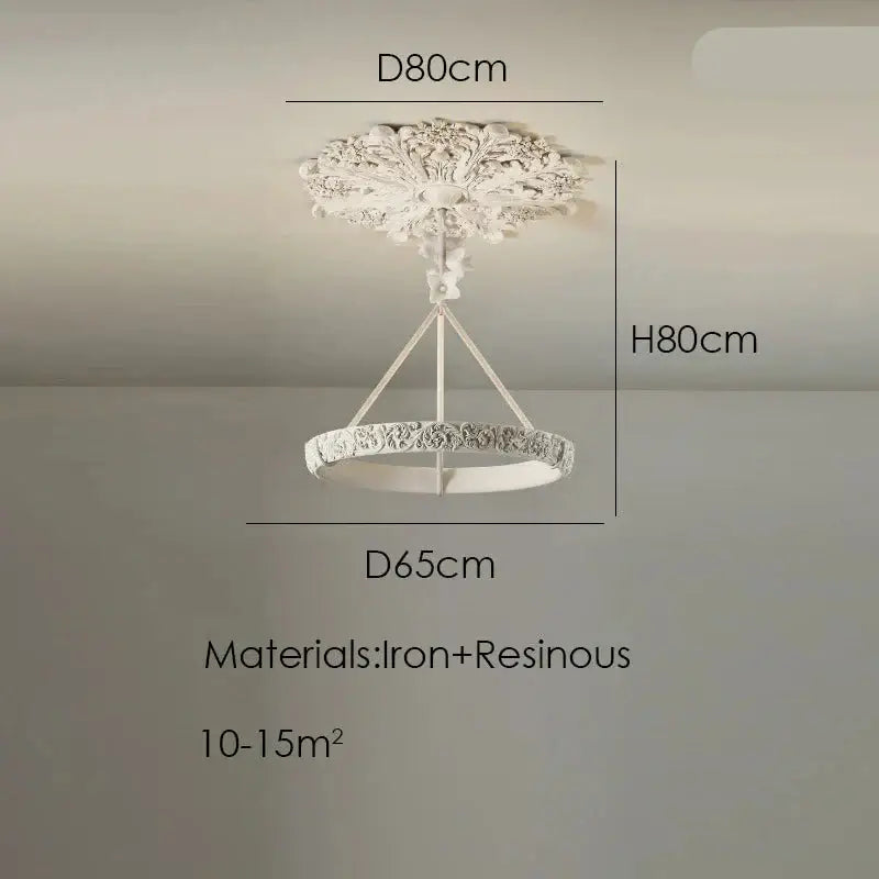 Calderone Resin Ring Ceiling Chandelier – Semi-Flush Mount Iron Resin Light-MinimalisticDecor.com