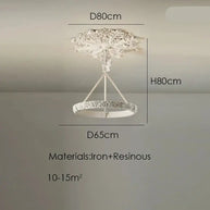 Calderone Resin Ring Ceiling Chandelier – Semi-Flush Mount Iron Resin Light-MinimalisticDecor.com