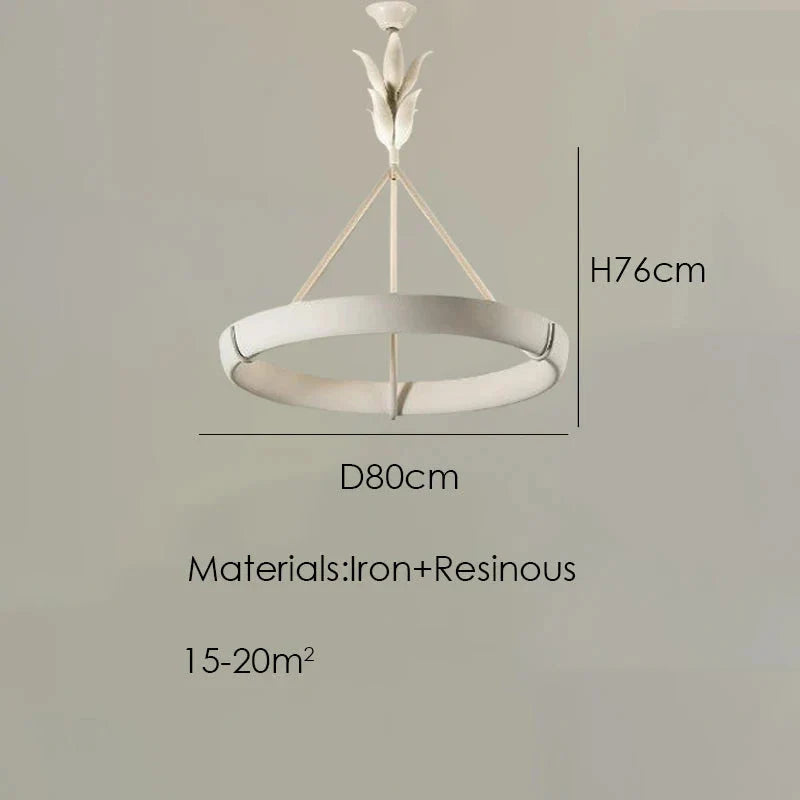 Calderone Resin Ring Ceiling Chandelier – Semi-Flush Mount Iron Resin Light-MinimalisticDecor.com