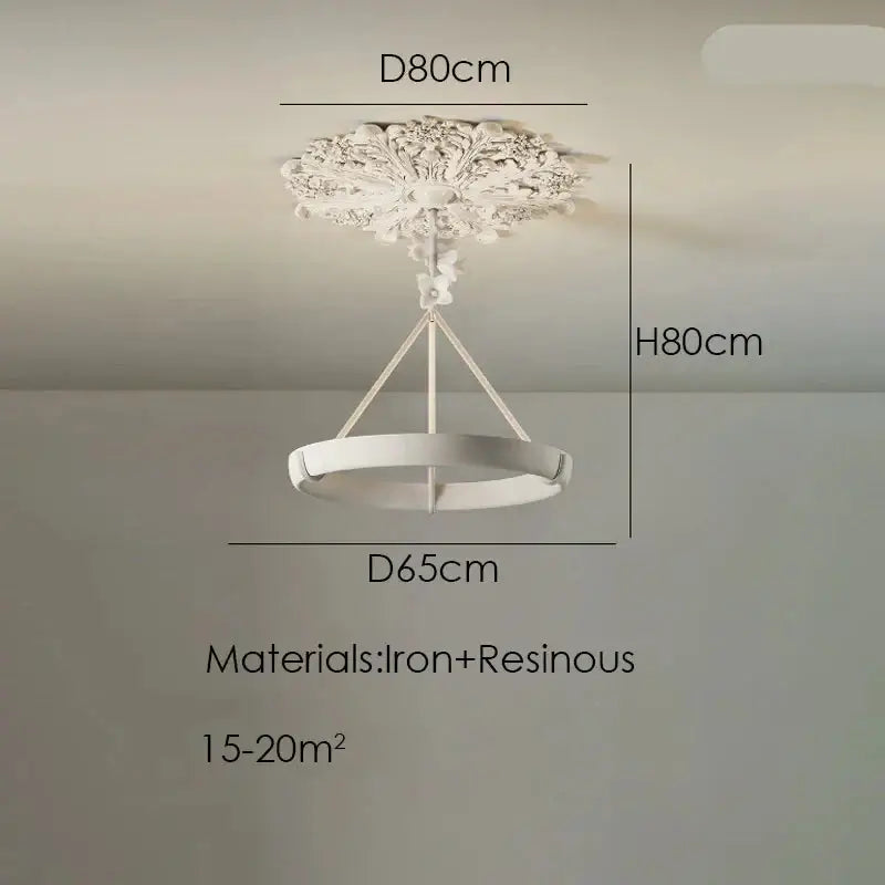 Calderone Resin Ring Ceiling Chandelier – Semi-Flush Mount Iron Resin Light-MinimalisticDecor.com