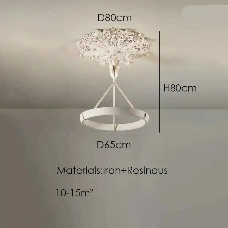 Calderone Resin Ring Ceiling Chandelier – Semi-Flush Mount Iron Resin Light-MinimalisticDecor.com