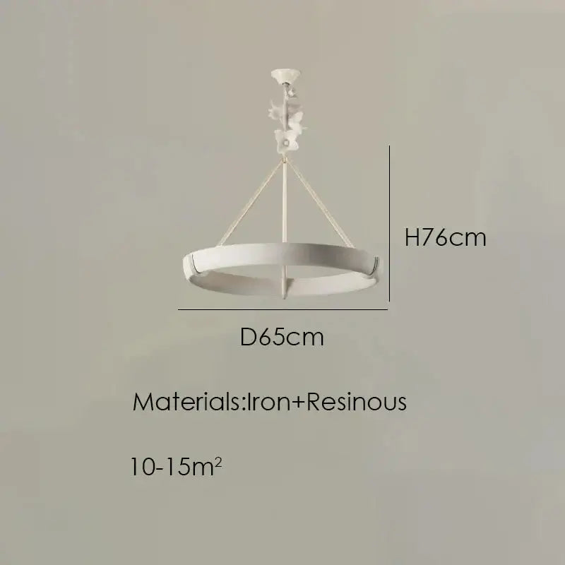 Calderone Resin Ring Ceiling Chandelier – Semi-Flush Mount Iron Resin Light-MinimalisticDecor.com
