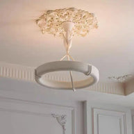Calderone Resin Ring Ceiling Chandelier – Semi-Flush Mount Iron Resin Light-MinimalisticDecor.com