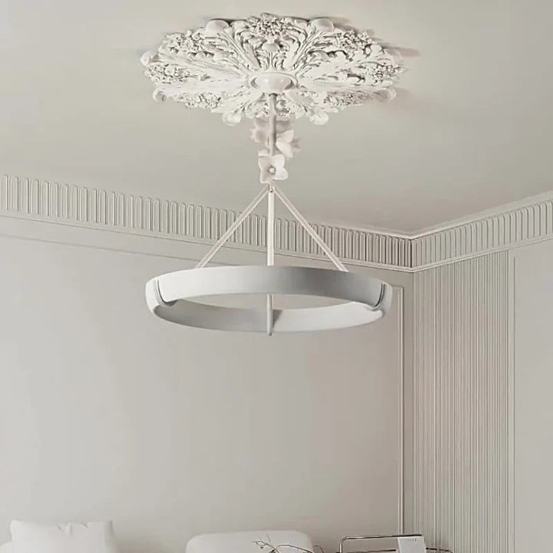 Calderone Resin Ring Ceiling Chandelier – Semi-Flush Mount Iron Resin Light-MinimalisticDecor.com