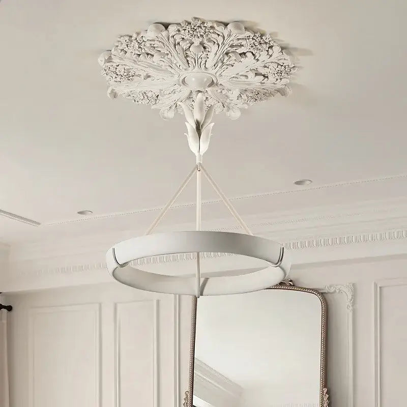 Calderone Resin Ring Ceiling Chandelier – Semi-Flush Mount Iron Resin Light-MinimalisticDecor.com