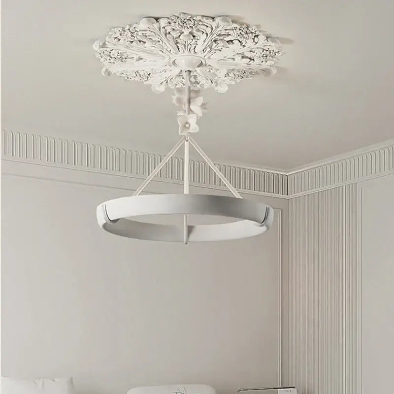 Calderone Resin Ring Ceiling Chandelier – Semi-Flush Mount Iron Resin Light-MinimalisticDecor.com