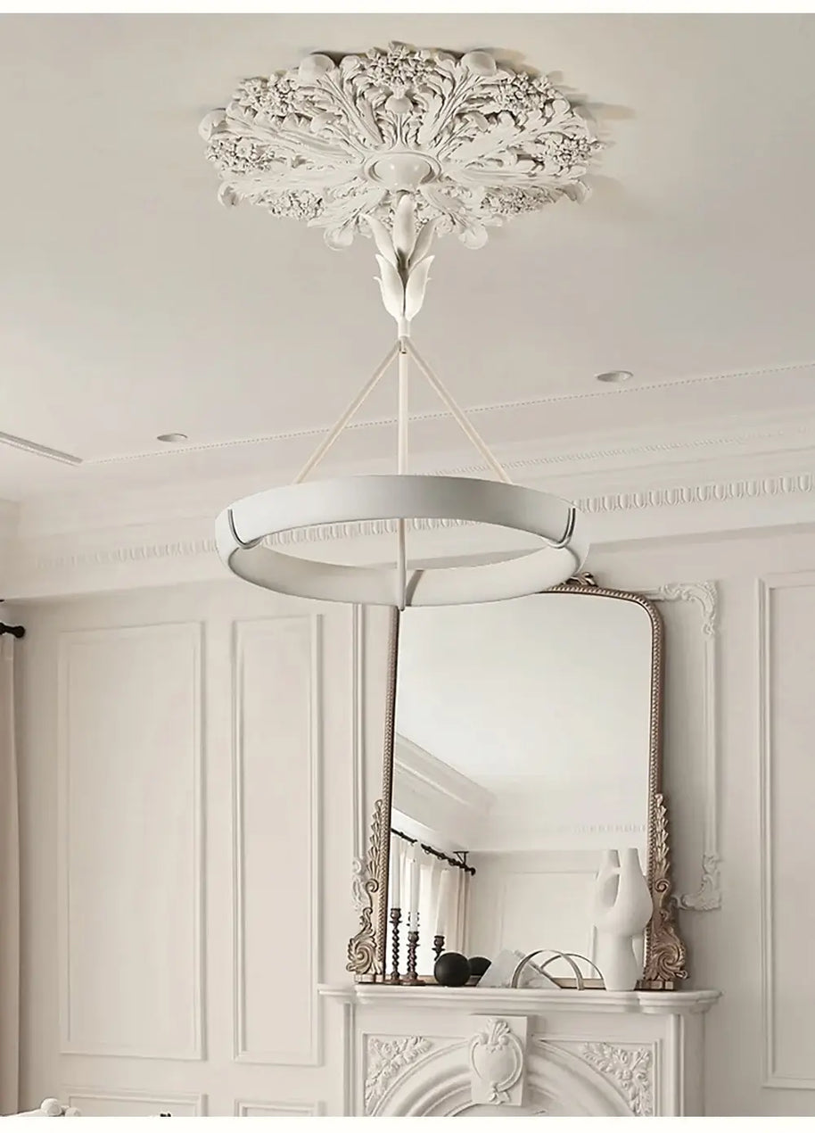 Calderone Resin Ring Ceiling Chandelier – Semi-Flush Mount Iron Resin Light-MinimalisticDecor.com