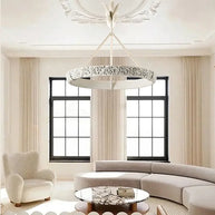 Calderone Resin Ring Ceiling Chandelier – Semi-Flush Mount Iron Resin Light-MinimalisticDecor.com