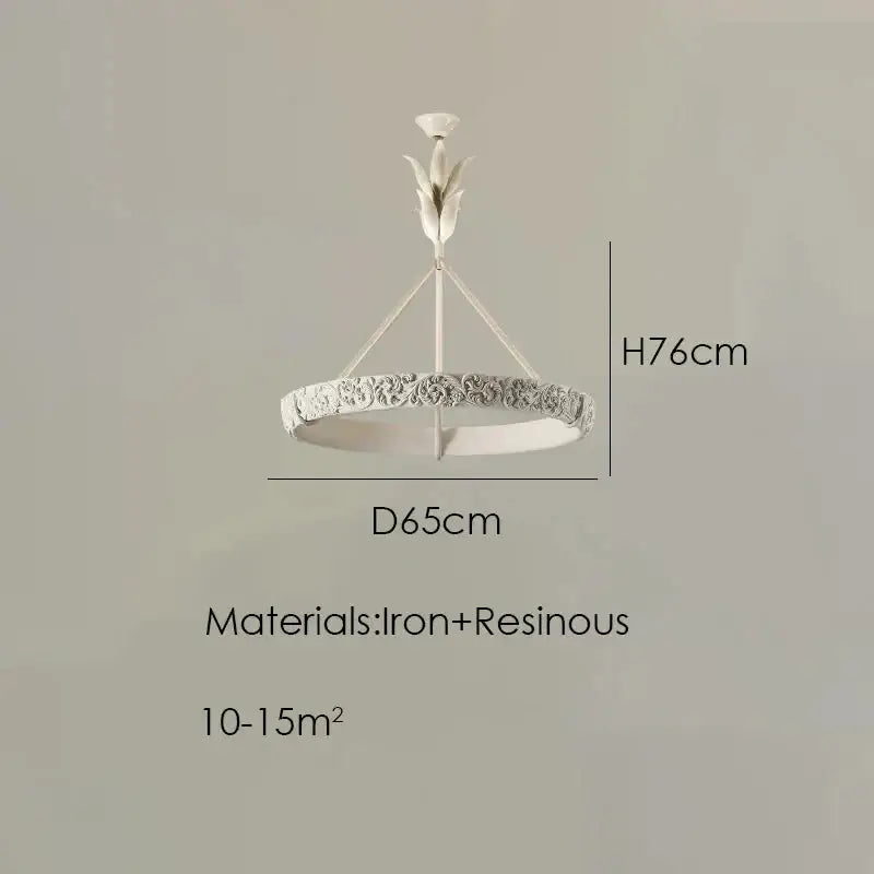 Calderone Resin Ring Ceiling Chandelier – Semi-Flush Mount Iron Resin Light-MinimalisticDecor.com