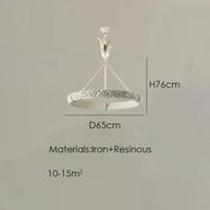 Calderone Resin Ring Ceiling Chandelier – Semi-Flush Mount Iron Resin Light-MinimalisticDecor.com