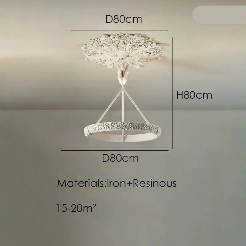 Calderone Resin Ring Ceiling Chandelier – Semi-Flush Mount Iron Resin Light-MinimalisticDecor.com
