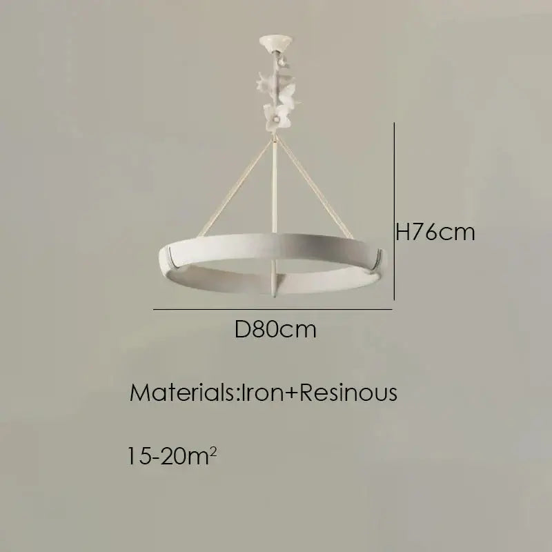 Calderone Resin Ring Ceiling Chandelier – Semi-Flush Mount Iron Resin Light-MinimalisticDecor.com