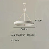 Calderone Resin Ring Ceiling Chandelier – Semi-Flush Mount Iron Resin Light-MinimalisticDecor.com