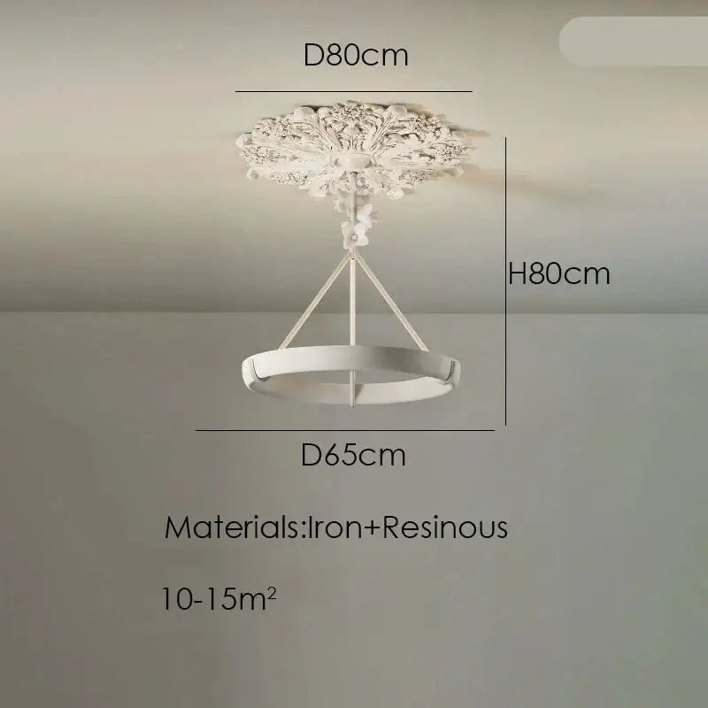 Calderone Resin Ring Ceiling Chandelier – Semi-Flush Mount Iron Resin Light-MinimalisticDecor.com