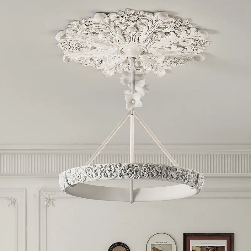 Calderone Resin Ring Ceiling Chandelier – Semi-Flush Mount Iron Resin Light-MinimalisticDecor.com