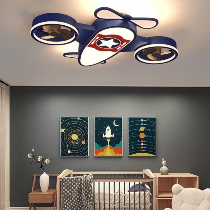 Captain America Airplane LED Ceiling Light – Marvel Kids Room Lighting-MinimalisticDecor.com