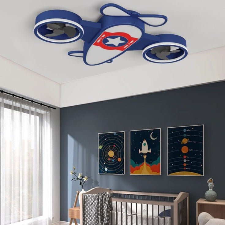 Captain America Airplane LED Ceiling Light – Marvel Kids Room Lighting-MinimalisticDecor.com