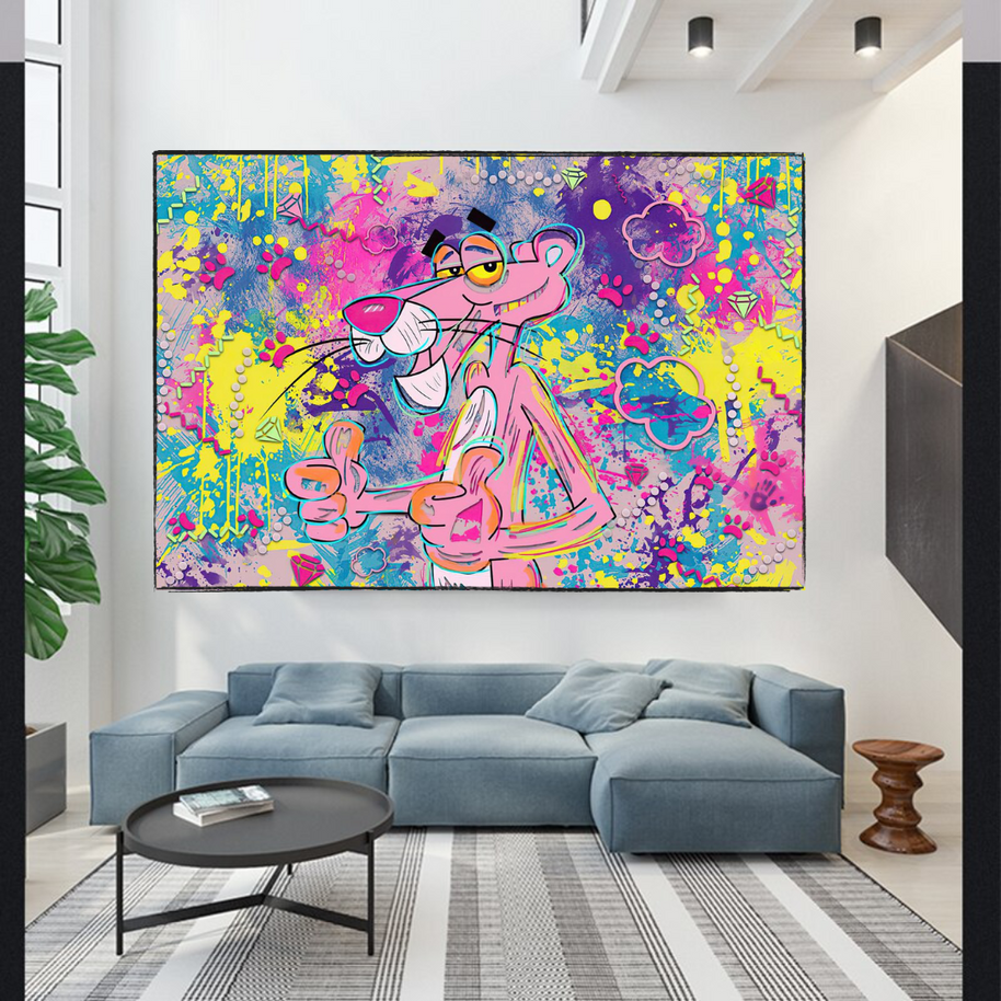 Captivating Cartoon Art - Pink Panther Poster-MinimalisticDecor.com