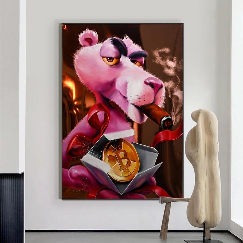 Captivating Pink Panther - Nostalgic Cartoon Canvas-MinimalisticDecor.com