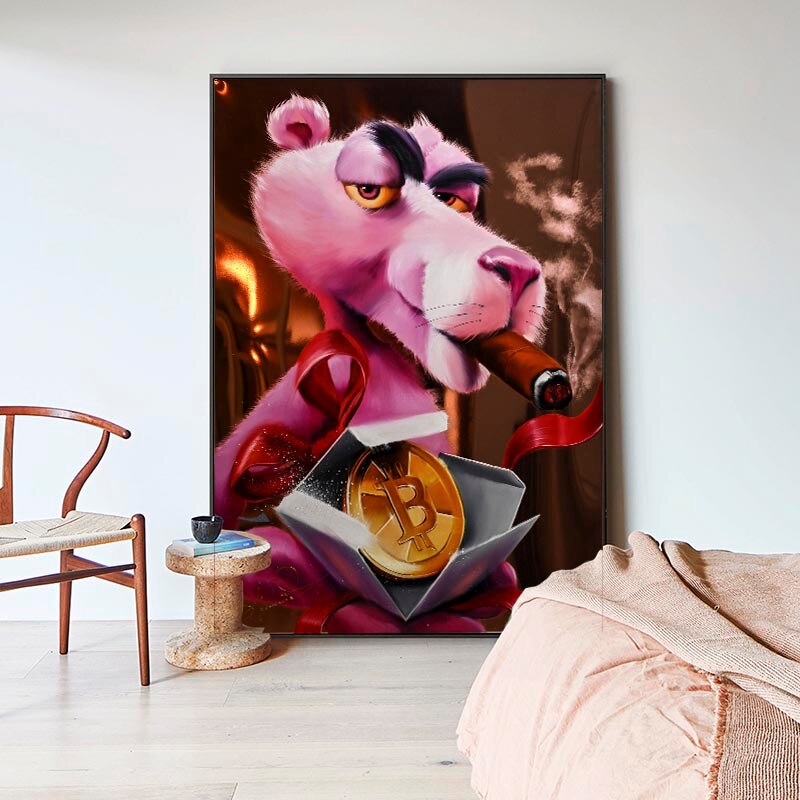 Captivating Pink Panther - Nostalgic Cartoon Canvas-MinimalisticDecor.com