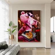 Captivating Pink Panther - Nostalgic Cartoon Canvas-MinimalisticDecor.com
