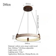 Cave Stone Ring Pendant Chandelier – Polished Steel & Yellow Stone Finish-MinimalisticDecor.com
