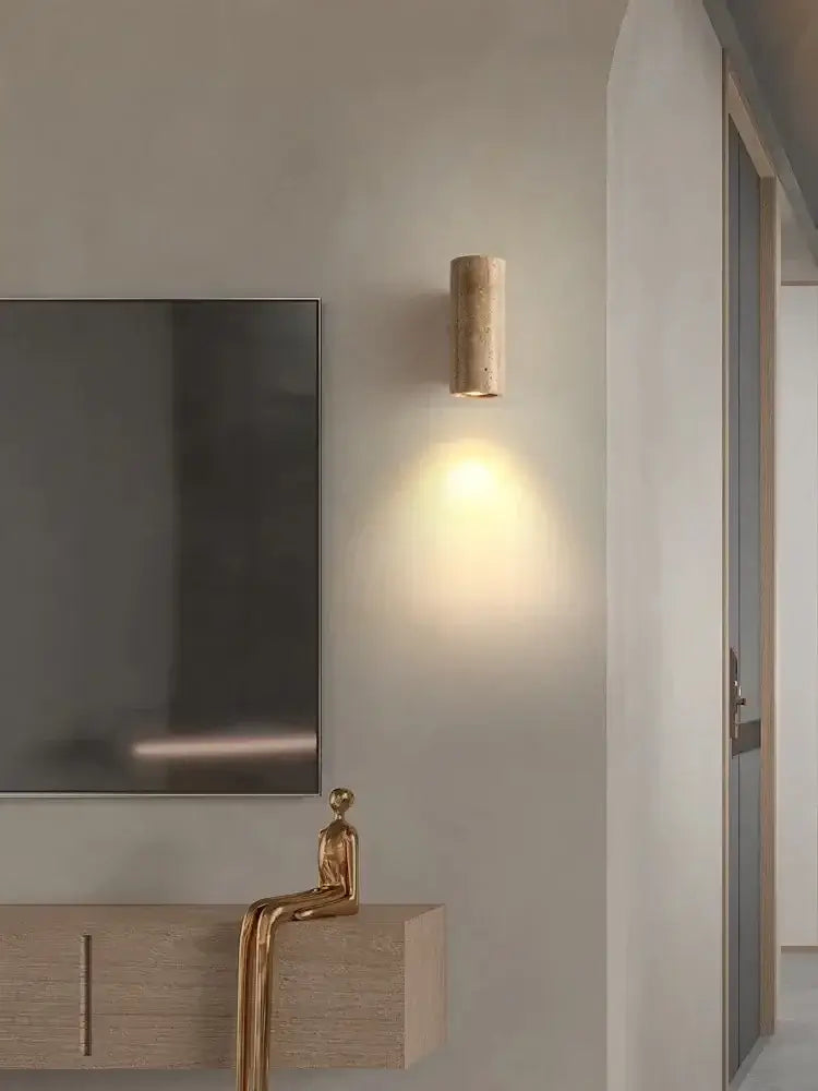 Cave Stone Ring Pendant Chandelier – Polished Steel &amp; Yellow Stone Finish-MinimalisticDecor.com
