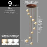 Ceramic Globe LED Staircase Chandelier Pendant Light-MinimalisticDecor.com