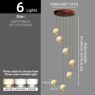 Ceramic Globe LED Staircase Chandelier Pendant Light-MinimalisticDecor.com