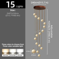 Ceramic Globe LED Staircase Chandelier Pendant Light-MinimalisticDecor.com