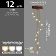 Ceramic Globe LED Staircase Chandelier Pendant Light-MinimalisticDecor.com