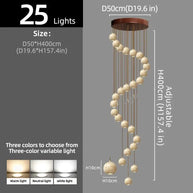 Ceramic Globe LED Staircase Chandelier Pendant Light-MinimalisticDecor.com