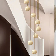 Ceramic Globe LED Staircase Chandelier Pendant Light-MinimalisticDecor.com