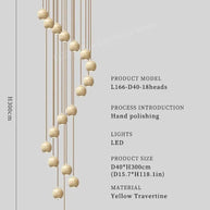 Ceramic Globe LED Staircase Chandelier Pendant Light-MinimalisticDecor.com