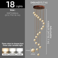 Ceramic Globe LED Staircase Chandelier Pendant Light-MinimalisticDecor.com