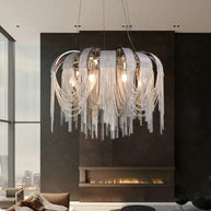 Chain Chandelier: Elegant Lighting Fixture for Modern Spaces-MinimalisticDecor.com