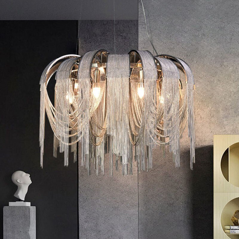 Chain Chandelier: Elegant Lighting Fixture for Modern Spaces-MinimalisticDecor.com