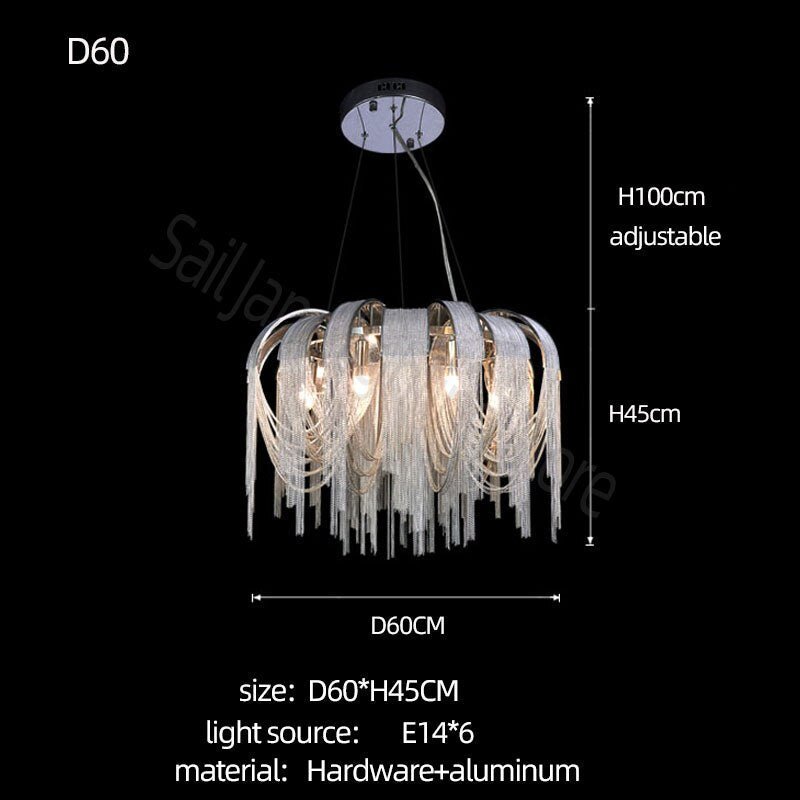 Chain Chandelier: Elegant Lighting Fixture for Modern Spaces-MinimalisticDecor.com