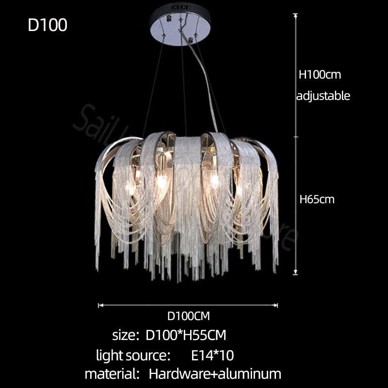 Chain Chandelier: Elegant Lighting Fixture for Modern Spaces-MinimalisticDecor.com