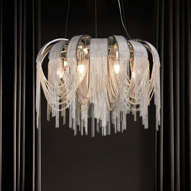 Chain Chandelier: Elegant Lighting Fixture for Modern Spaces-MinimalisticDecor.com
