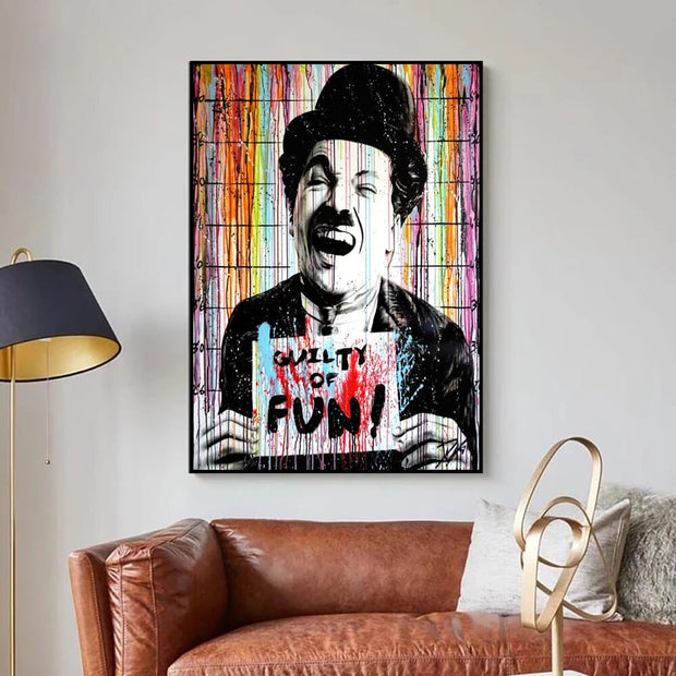 Chaplin Charlie Canvas Wall Art-MinimalisticDecor.com