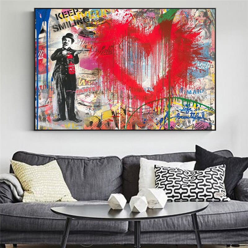 Charlie Chaplin Wall Art Canvas Painting Poster-MinimalisticDecor.com