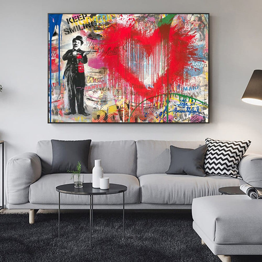 Charlie Chaplin Wall Art Canvas Painting Poster-MinimalisticDecor.com