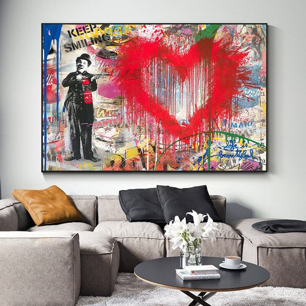 Charlie Chaplin Wall Art Canvas Painting Poster-MinimalisticDecor.com