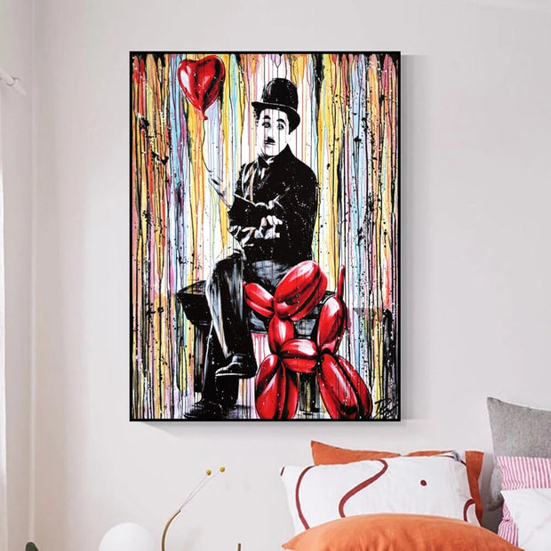 Charlie Chaplin Wall Art Canvas Wall Art-MinimalisticDecor.com