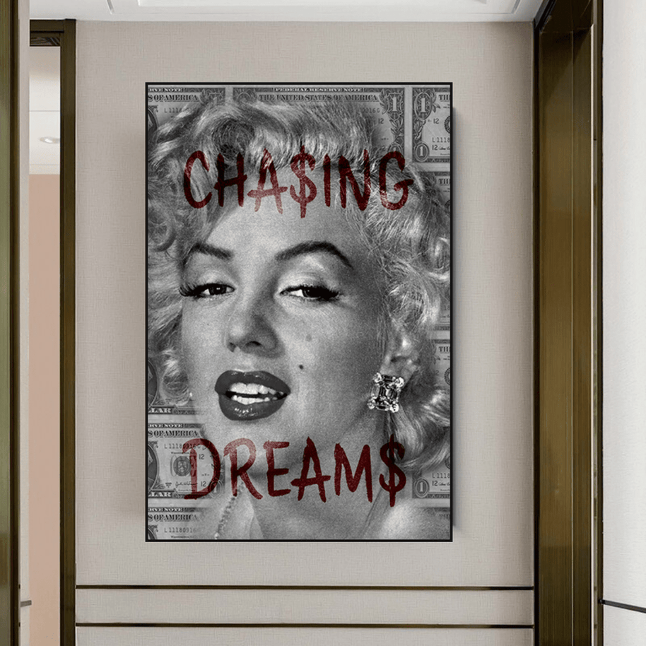 Chasing Dreams: Marilyn Monroe Canvas Wall Art-MinimalisticDecor.com