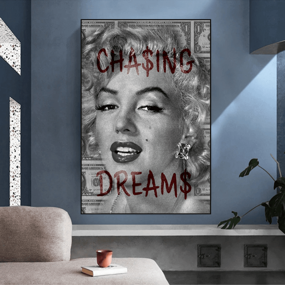 Chasing Dreams: Marilyn Monroe Canvas Wall Art-MinimalisticDecor.com